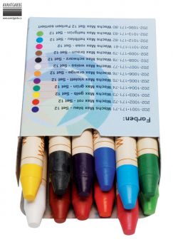 Wachs-Max Kartonetui 12 Stifte in Einzelfarben